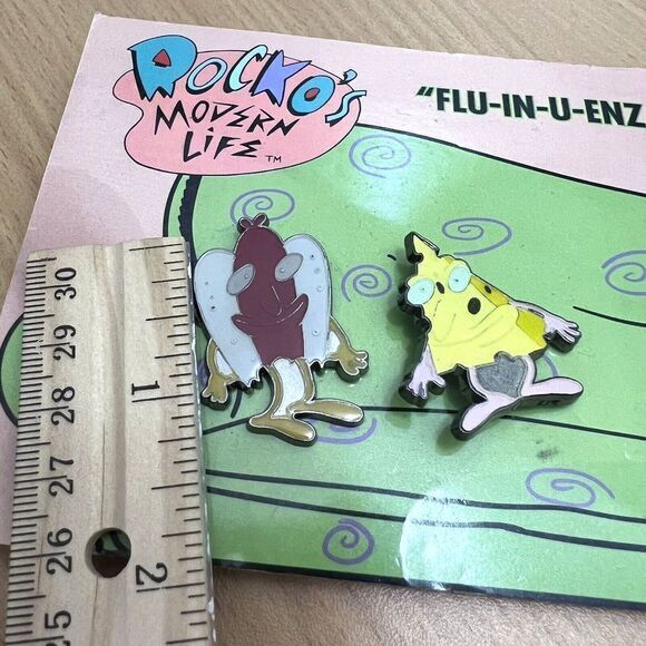 ROCKO'S MODERN LIFE "FLU-IN-U-ENZA" ENAMEL PIN SET (2‎ PC) - Picture 3 of 5